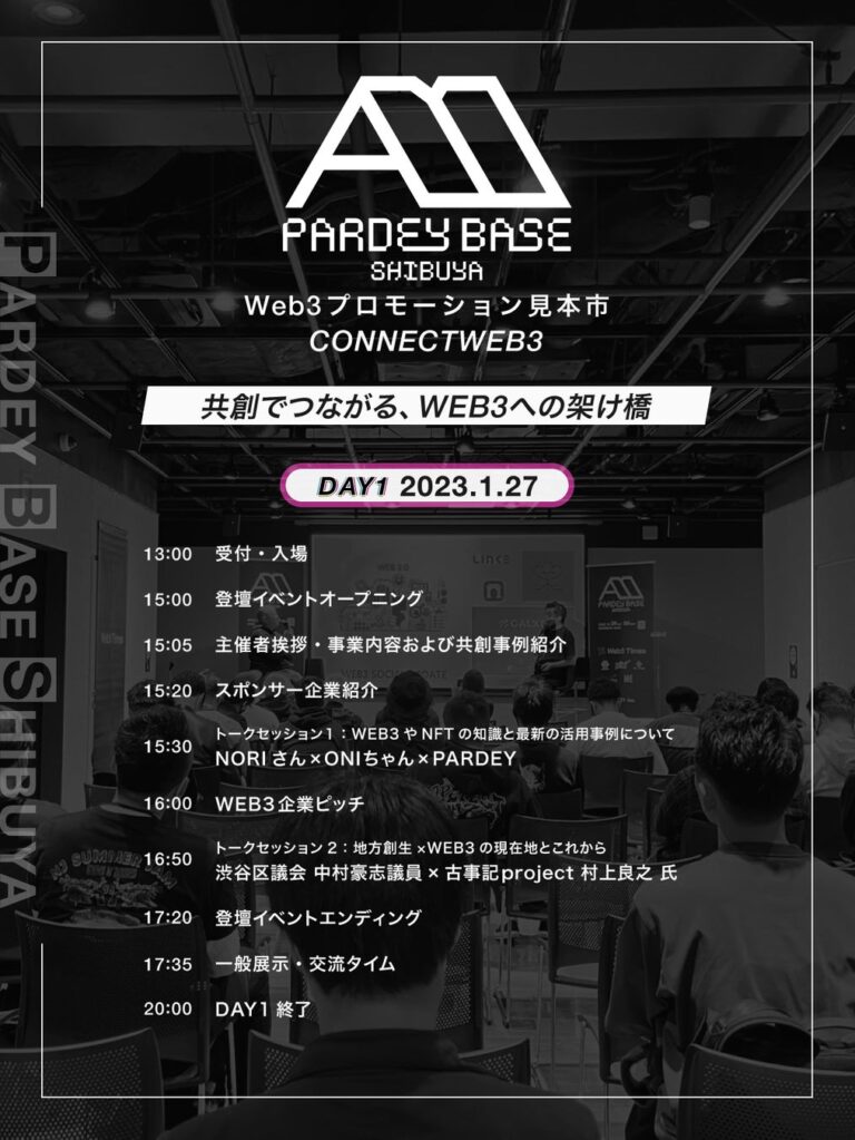 『PARDEY BASE SHIBUYA〜WEB3プロモーション見本市〜』イベント1