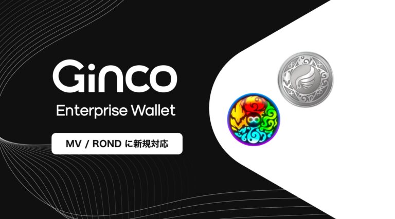 業務用暗号資産ウォレット「Ginco Enterprise Wallet」がMVとRONDに対応