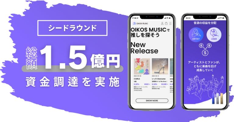OIKOS MUSICがシードラウンドで1.5億円を調達！サービス強化で、インディペンデントアーティストの長期的な創作活動パートナーを目指す
