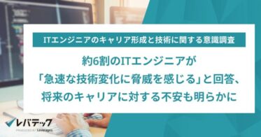 レバテックキャリア調査：急激な技術進化に警戒心を持つITエンジニアが6割、キャリアに未来不安も