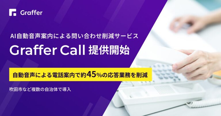 株式会社グラファーが「Graffer Call」提供開始、AI活用で自治体職員の業務負担軽減と市民サービスの向上を実現