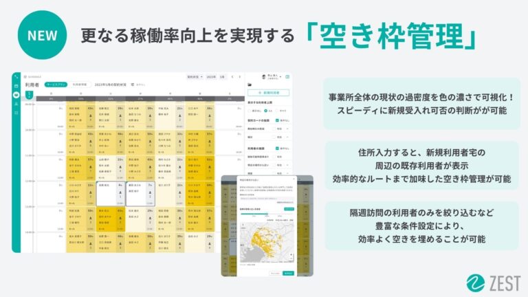 株式会社ゼストが新機能「空き枠管理」を追加し業界貢献を加速