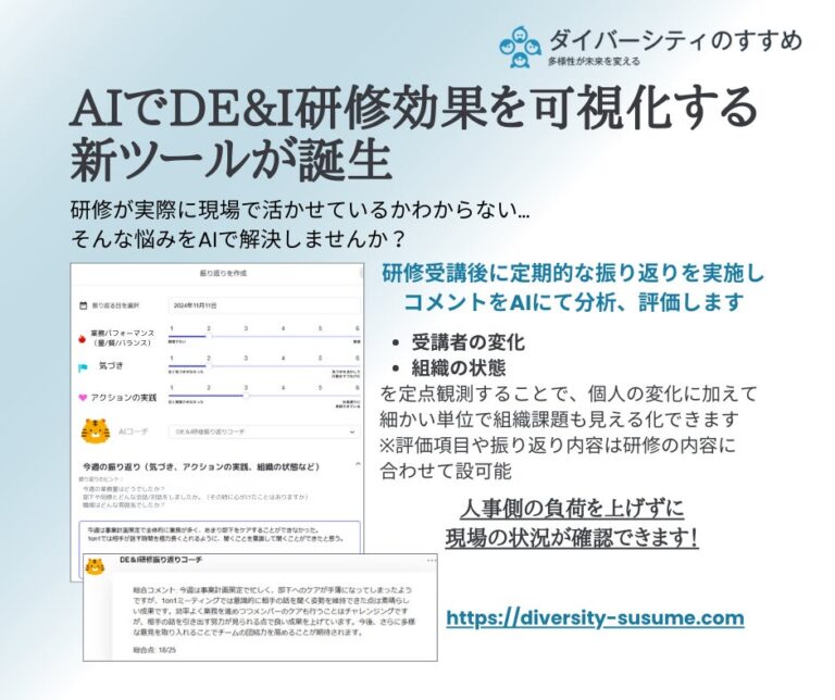 株式会社Colorida Styleと株式会社リフレクトが協力、日本初のDE&I研修振り返りツール開発