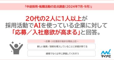 マイナビ、中途採用に関する調査結果を発表し採用意欲の高まりを示す